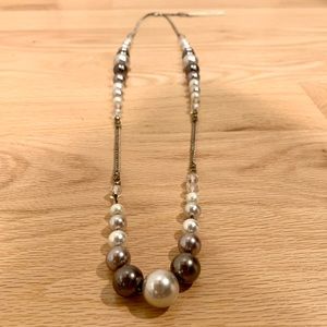 Fossil - Long Pearl and Beaded Chain Necklace